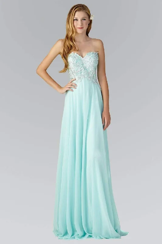 Must-Have Styles Elizabeth K - GL2049 Strapless Applique Chiffon Gown