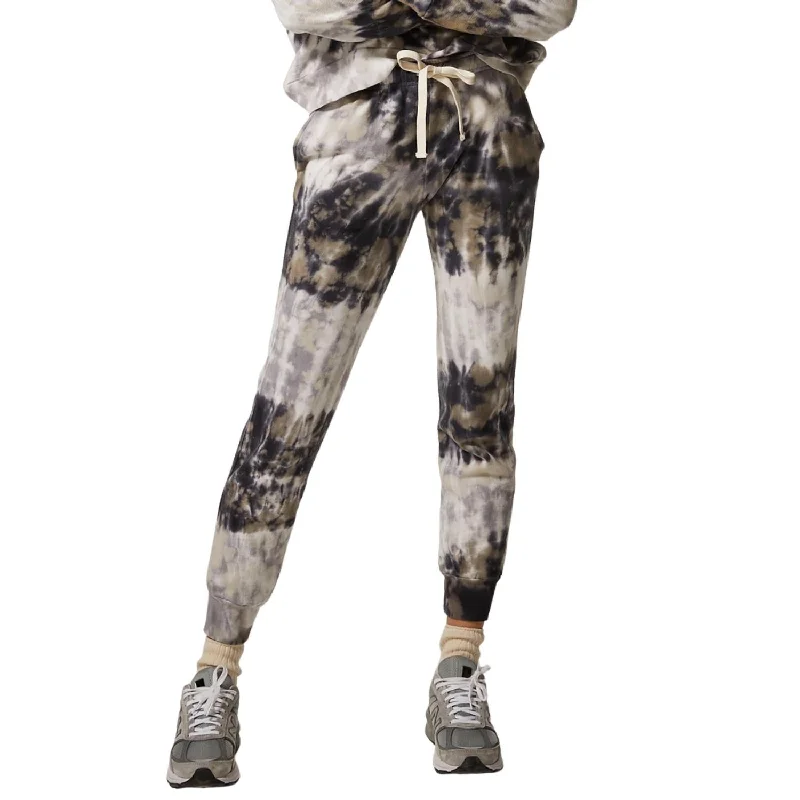 Fashion Forward Spiral Tie Dye Joggers In Neptune/Grey