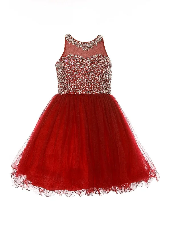 Trendy Threads Little Girls Burgundy Glitter Bead Wired Hem Tulle Christmas Dress 4-6 Trendy Threads Little Girls Burgundy Glitter Bead Wired Hem Tulle Christmas Dress 4-6