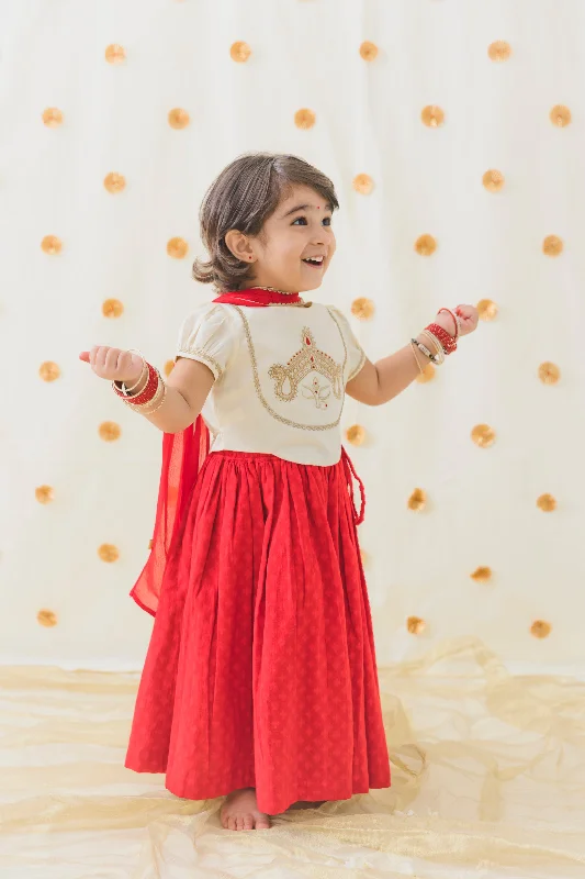 Style Revolution Pre-Order: Girls Devi Durga Lehenga Set
