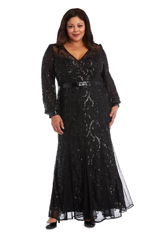 Bold and Elegant Women’s Fashion R&M Richards 5649W - V-Neck Swirl Sequin Evening Gown Bold and Elegant Women’s Fashion R&M Richards 5649W - V-Neck Swirl Sequin Evening Gown