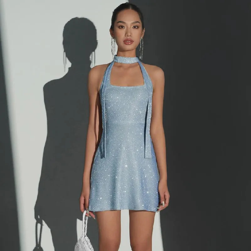 Casual Dresses for Women DressBetty - 2024 Bling Glitter Square-neck Mini Dress Cut Out Backless Dresses Casual Dresses for Women DressBetty - 2024 Bling Glitter Square-neck Mini Dress Cut Out Backless Dresses