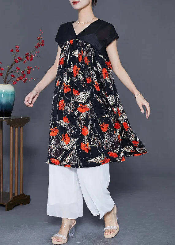 Flash Sale Or Flash Sales Women Red Floral Exra Large Hem Chiffon Maxi Dresses Summer Flash Sale Or Flash Sales Women Red Floral Exra Large Hem Chiffon Maxi Dresses Summer
