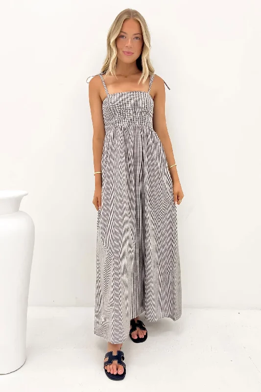 Popular Collection Ada Maxi Dress Black Gingham