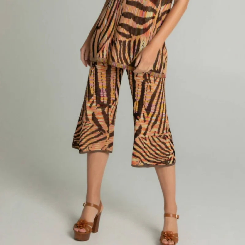 Seasonal Style Discounts Animal Print Wide Leg Crop In Tiger