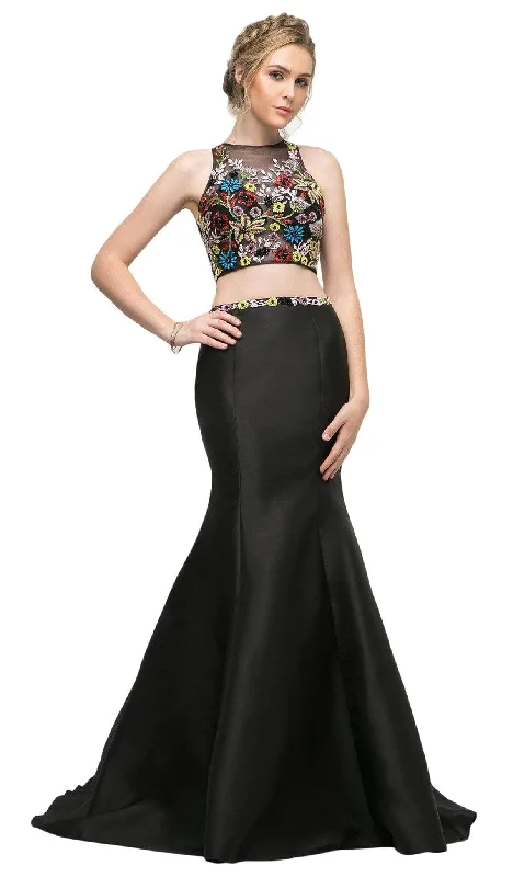 Seasonal Trends Ladivine 84267 - Two Piece Beaded Mermaid Gown