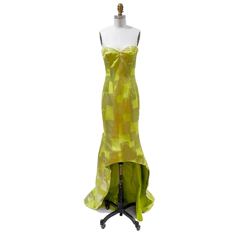 Season Appropriate Women's Collection Vintage Green Strapless Gown