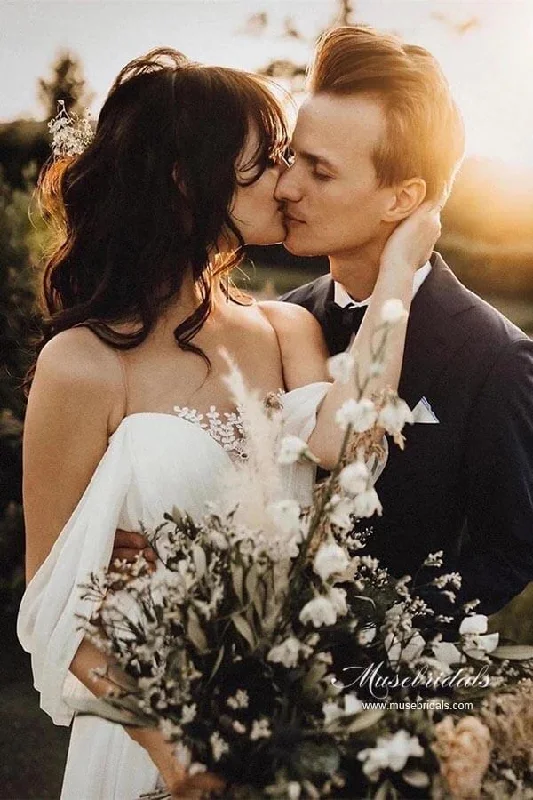 Elegant Women’s Clothing Online Roycebridal Chiffon A-line V-Neck Off-the-Shoulder Backless Simple Wedding Dresses, MW935 Elegant Women’s Clothing Online Roycebridal Chiffon A-line V-Neck Off-the-Shoulder Backless Simple Wedding Dresses, MW935