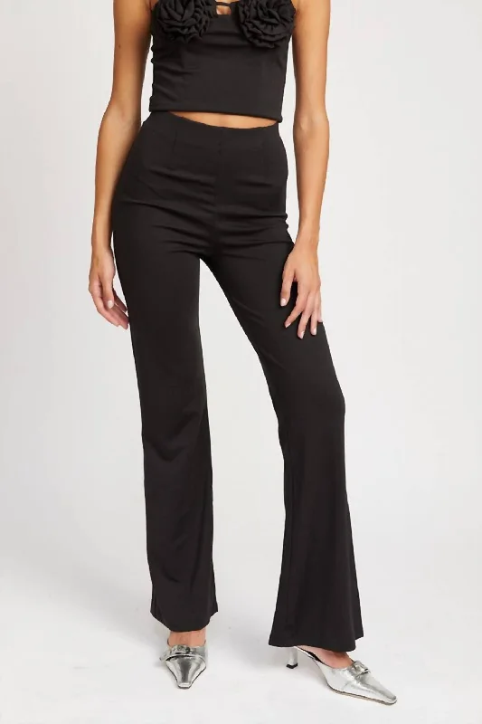 Trend Driven Wardrobe High Waist Flared Pants In Black