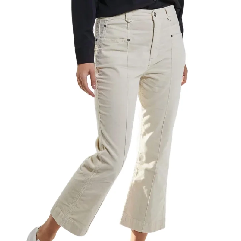 Seize Bargains Brielle Velveteen Pant In Bone