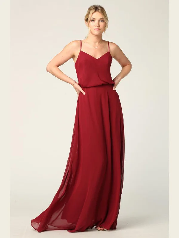 High Street Women’s Fashion for Trendy Shoppers Long Spaghetti Strap Blouson Bridesmaids Dress High Street Women’s Fashion for Trendy Shoppers Long Spaghetti Strap Blouson Bridesmaids Dress