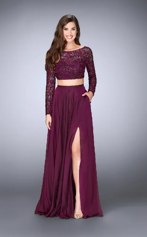 Women’s Casual and Dressy Outfits La Femme - 23937 Glamorous Two-Piece Lace Illusion Long Evening Gown Women’s Casual and Dressy Outfits La Femme - 23937 Glamorous Two-Piece Lace Illusion Long Evening Gown
