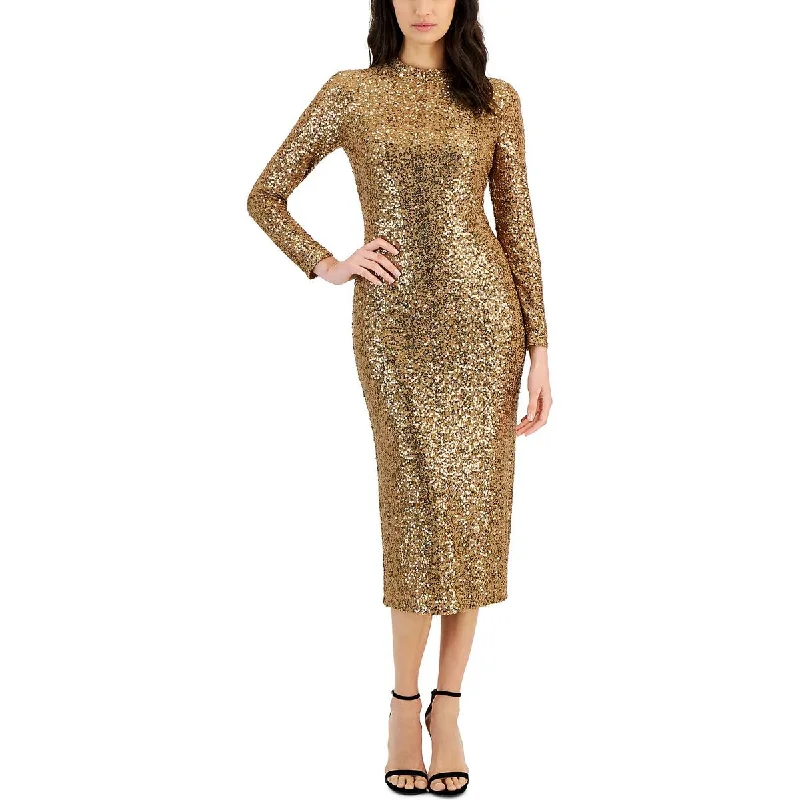 Relaxed Fit Women’s Fashion Anne Klein Womens Sequined Party Dress Midi Dress