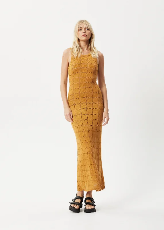 Budget-Friendly Fashion AFENDS Womens Femme - Knit Maxi Dress - Mustard