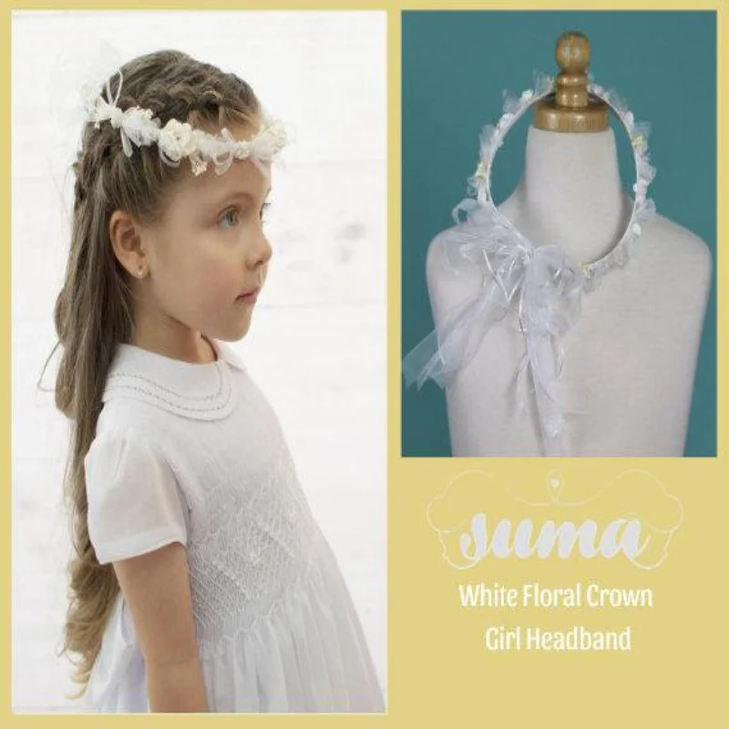 Chic & Cozy Apparel Flower Girl, First Communion Wreath Floral Hair Headpiece