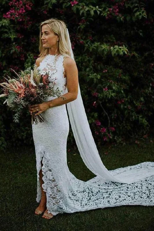 Women’s Trendy Outfits Roycebridal Ivory Mermaid Backless Lace Wedding Dresses With Slit, Bridal Gown, MW999 Women’s Trendy Outfits Roycebridal Ivory Mermaid Backless Lace Wedding Dresses With Slit, Bridal Gown, MW999