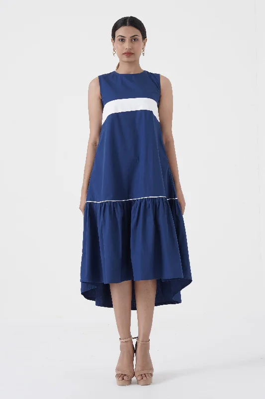 Women's Casual Clothing For Lounging Eurythmic - White patti on chest dress - Blue