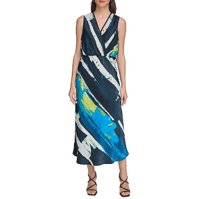 Exclusive Discounts DKNY Womens Printed  Midi Dress