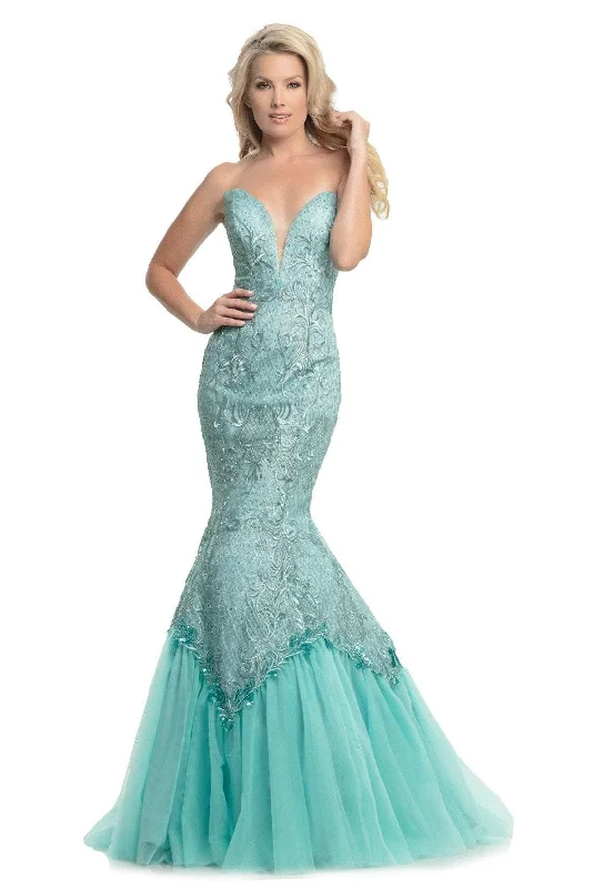 Hot Trends Johnathan Kayne - Embellished Strapless Mermaid Evening Mermaid Gown 9001