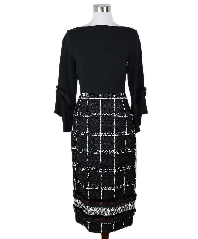 Chic Outfits Roland Mouret B&W Wool Dress sz 8