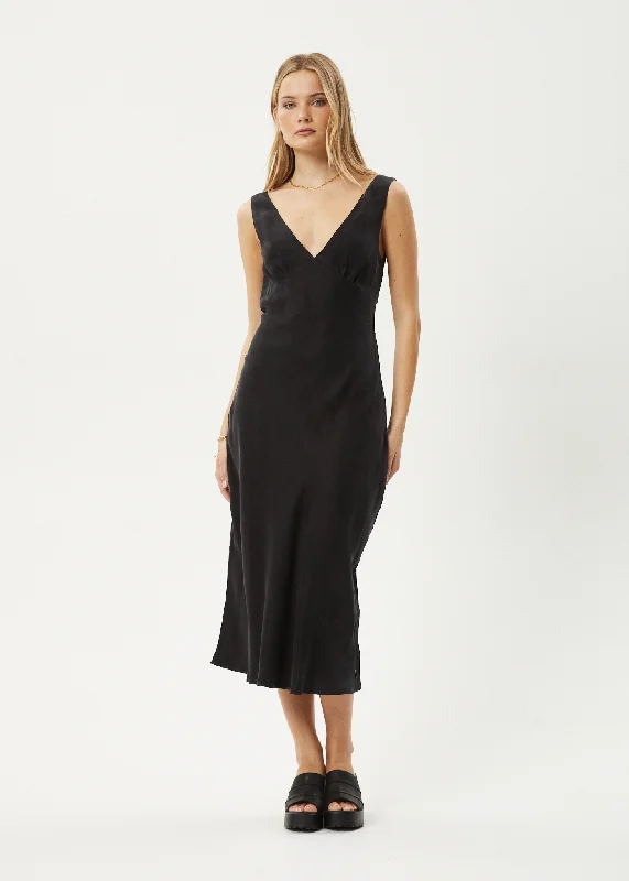 Seasonal Trends AFENDS Womens Gia - Cupro Maxi Dress - Black