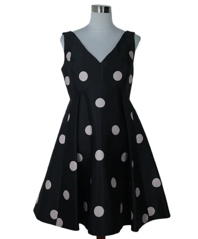 Timeless Women's Apparel Kate Spade Black & Pink Polka Dot Dress sz 12