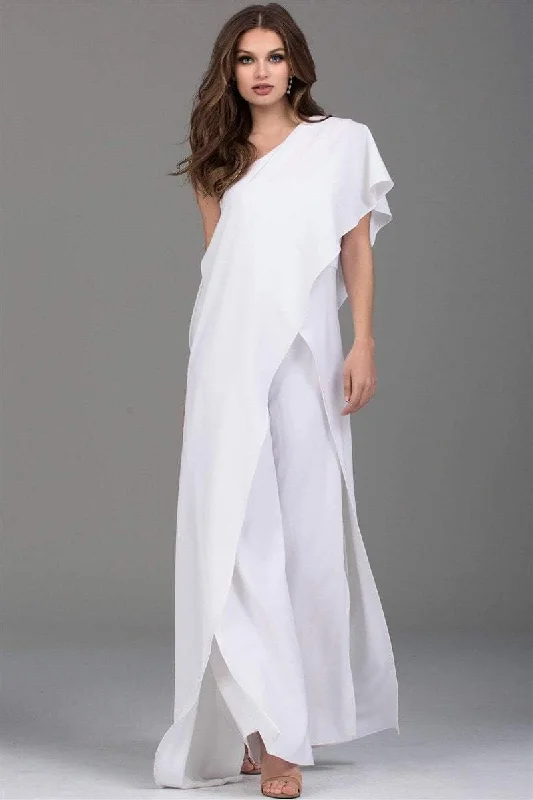 Stupidly Low Prices Jovani 54787 Draped Asymmetric Jumpsuit - 1 pc Ivory in Size 4 Availale Stupidly Low Prices Jovani 54787 Draped Asymmetric Jumpsuit - 1 pc Ivory in Size 4 Availale