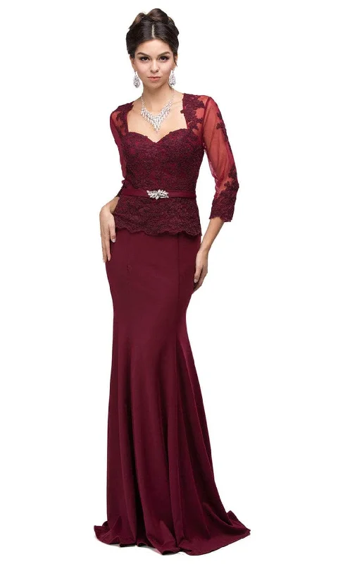 Must-Have Styles Dancing Queen 9573 - Lace Peplum Long Gown