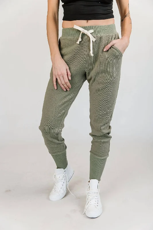 Clothes Woman Waffle Knit Jogger In Willow