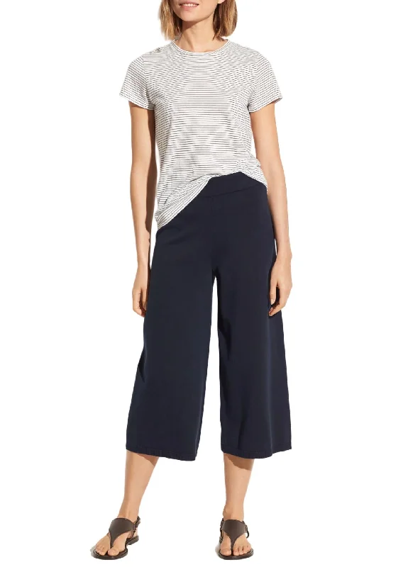 Trendy Street Style Clothing Washed Culotte Pant In Navy