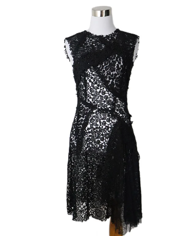 Women's Everyday Clothes Nina Ricci Black Lace Dress w/ Slip sz 2