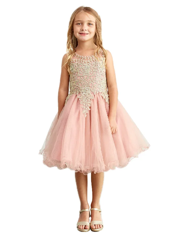 Limited Time Offer Little Girls Dusty Rose Gold Lace Wired Tulle Flower Girl Dress 2-6 Limited Time Offer Little Girls Dusty Rose Gold Lace Wired Tulle Flower Girl Dress 2-6