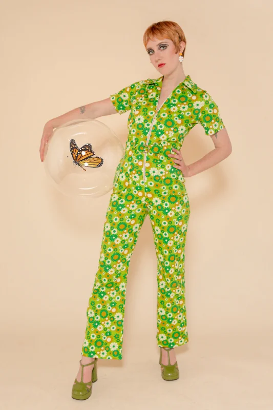 Exclusive Designer Collection Green Daisy Jumpsuit