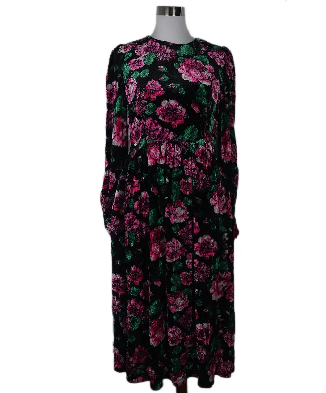 Fashion Women's Clothing Marc Jacobs Black Multicolor Floral Velvet Dress sz 4