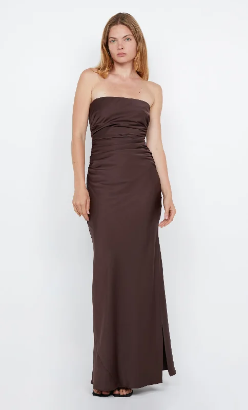 Catch Every Fashion Trend ETERNITY STRAPLESS MAXI  - DARK CHOCOLATE