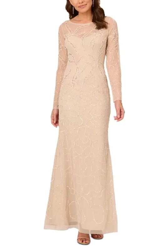 Chic Casual Wardrobe Essentials Adrianna Papell AD5E210709 - Beaded Illusion Bateau Evening Gown Chic Casual Wardrobe Essentials Adrianna Papell AD5E210709 - Beaded Illusion Bateau Evening Gown