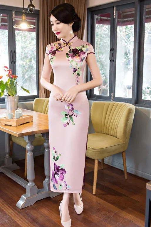 Sale Event, Prices Rock Floral Print Long Qipao Dress