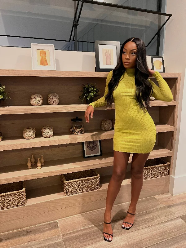 Minimalist Women’s Fashion Clothing Sofia Pistachio Mini Dress