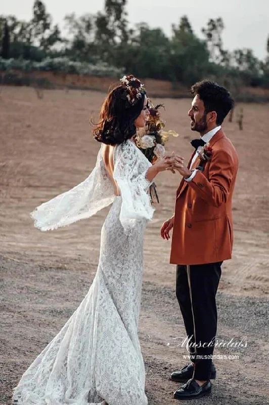 Sales For Clothes Roycebridal Lace Mermaid Backless Long Sleeves Rustic Wedding Dresses, Bridal Gown, MW964 Sales For Clothes Roycebridal Lace Mermaid Backless Long Sleeves Rustic Wedding Dresses, Bridal Gown, MW964