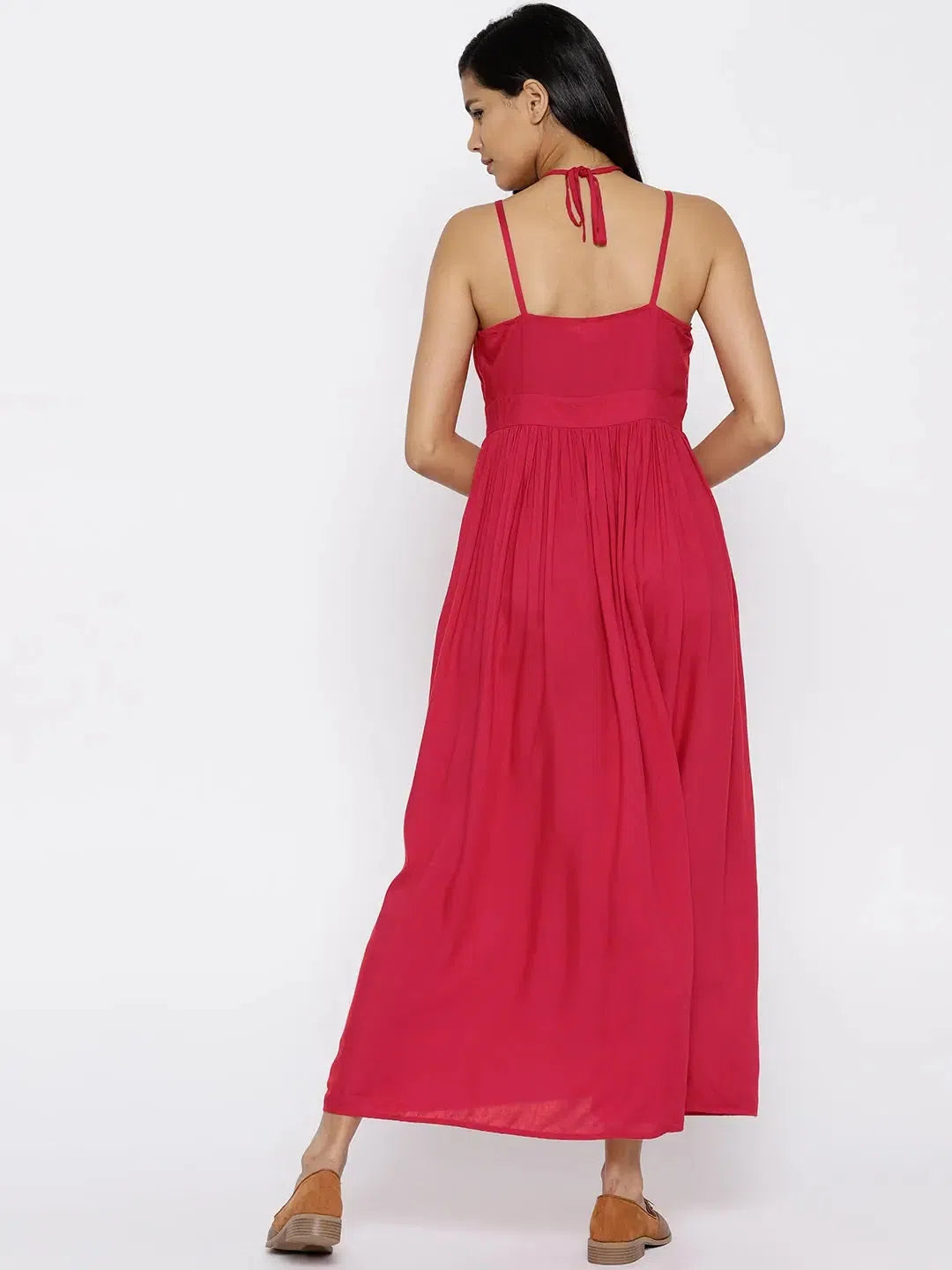 Flash Sales Today Long maxi dress with halter tie up in Red