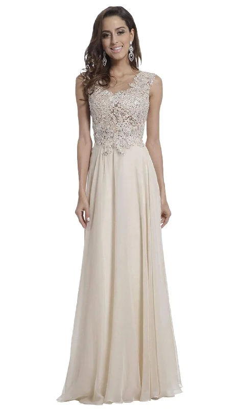 Flash Discount Cinderella Divine - Cap Sleeve Embellished Illusion Lace Gown