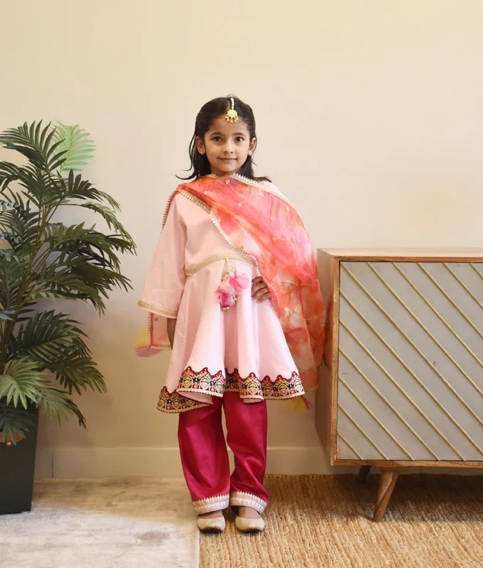Elegant Attire For The Modern Lady Pre-Order - Baby Pink Kurti with Pink Salwar for Girls Elegant Attire For The Modern Lady Pre-Order - Baby Pink Kurti with Pink Salwar for Girls