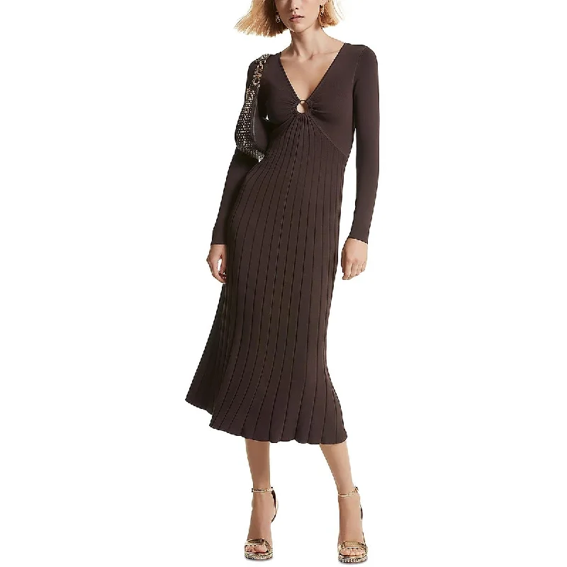 Sophisticated Outfits MICHAEL Michael Kors Womens Knit Ribbed Midi Dress