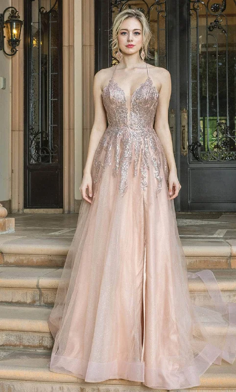 Casual Fashion Dancing Queen 4226 - Sleeveless A-line Glittered Gown