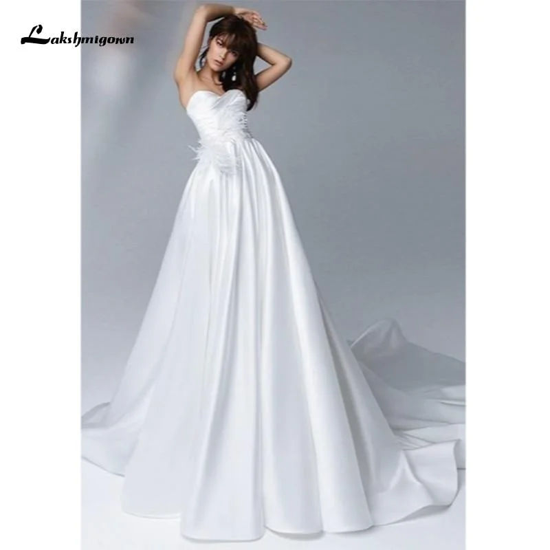 Limited Styles Roycebridal Simple Strapless Sweetheart A-Line Wedding Dresses