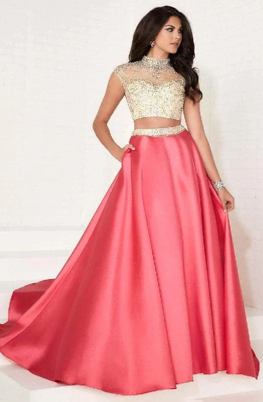 Trendy Online Boutiques Tiffany Designs - 16277 Cap Sleeve Illusion Choker Mikado Gown Trendy Online Boutiques Tiffany Designs - 16277 Cap Sleeve Illusion Choker Mikado Gown