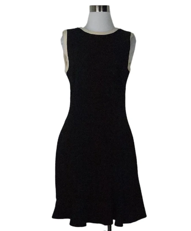 Dreamy Draping Emilio Pucci Black Dress w/ Cream Trim sz 4
