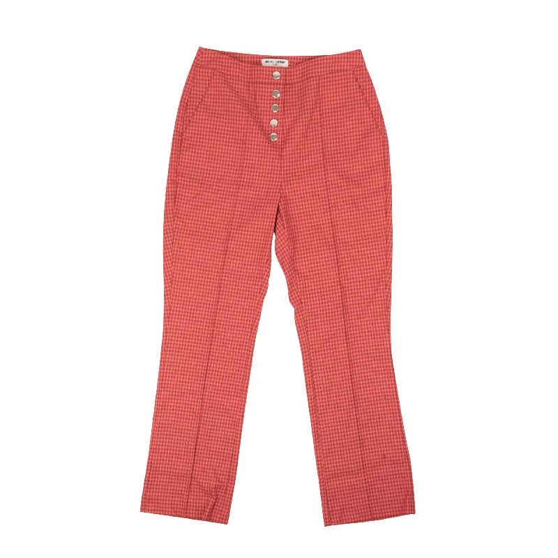 Clothes For Woman Opening Ceremony Snap Front Gingham Pant - Rust