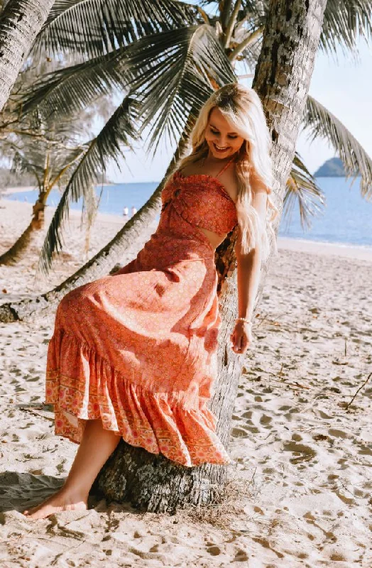 This Weekend Only – Best Prices Guaranteed Orange Flower Julie Dress