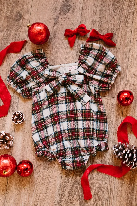 Signature Style Essentials Baby Merry Romper in Holiday Plaid - FINAL SALE